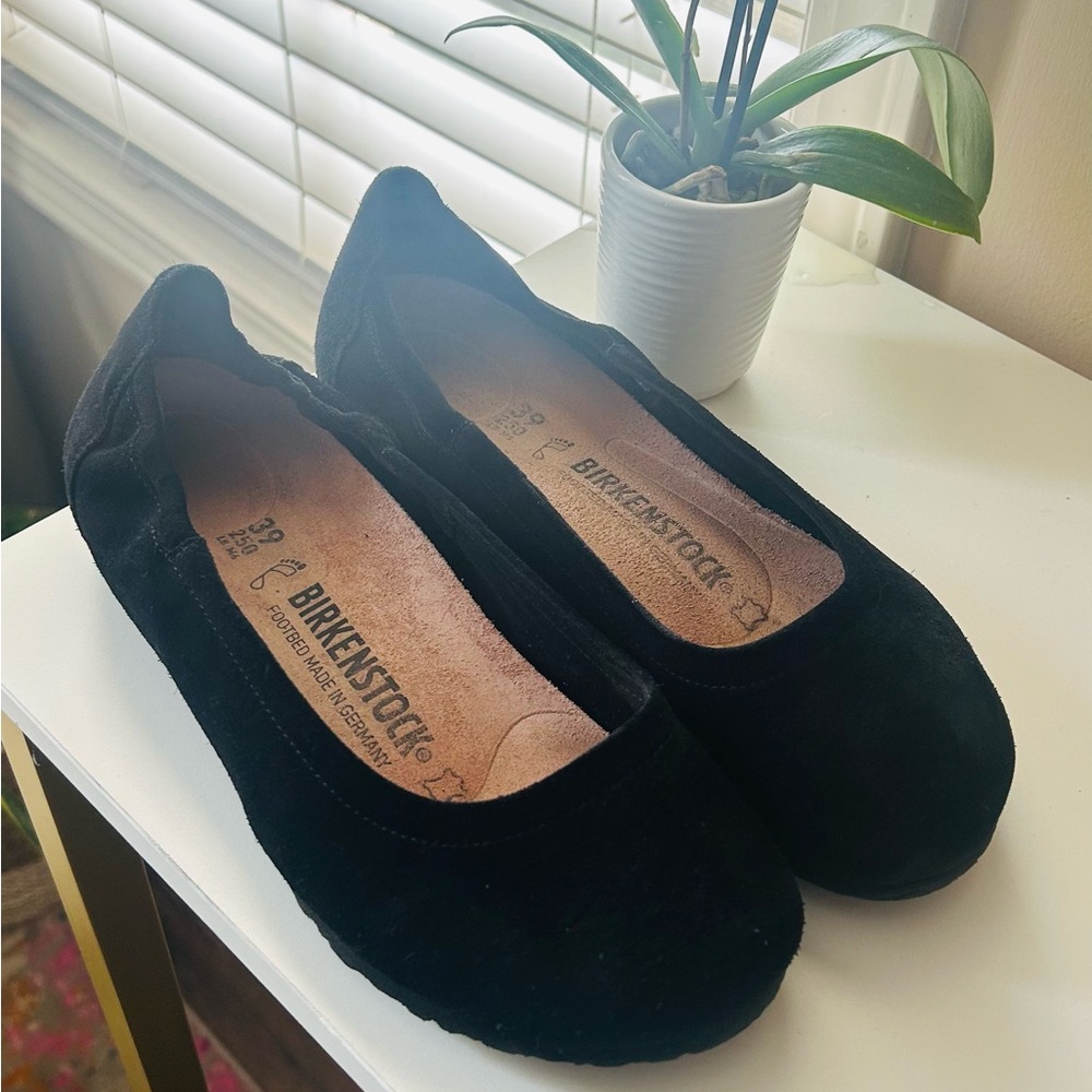 Birkenstock Celina Suede Leather Slip On Ballet Flats